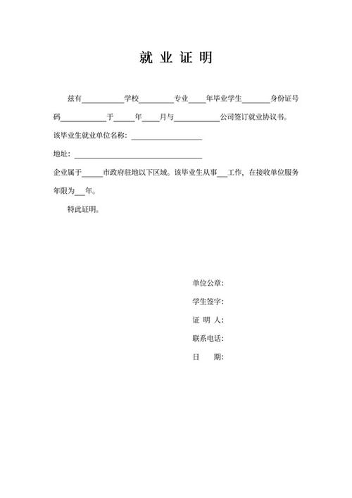 大学毕业生就业证明