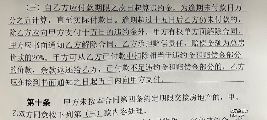 第九条:违约条款和滞纳金