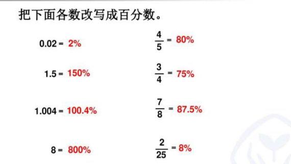 百分比计算公式和方式?