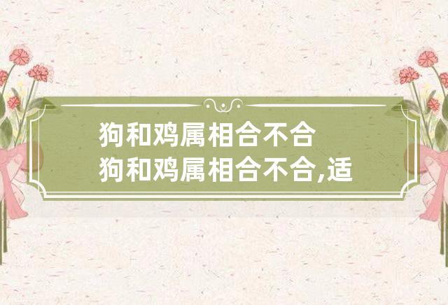 属狗人和属鸡人不相合,在命理上二人是相害相克的两种生肖,婚后会给