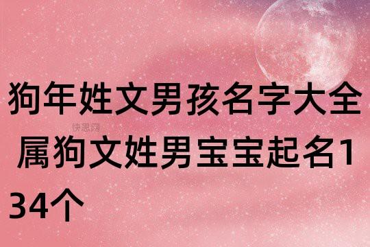 狗年姓文男孩名字大全 属狗文姓男宝宝起名134个