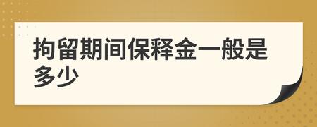 拘留期间保释金一般是多少