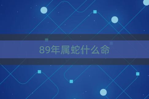 89年属蛇什么命