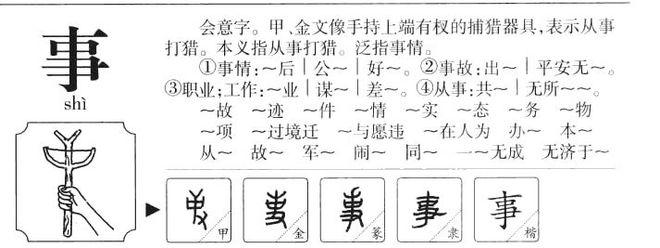 史吏事等字分析