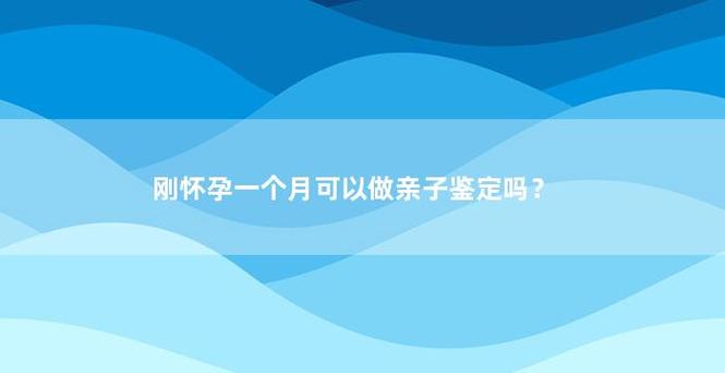 刚怀孕一个月可以做亲子鉴定吗?