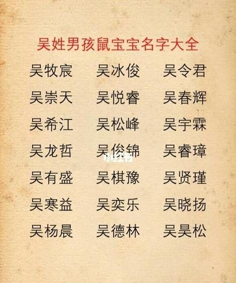 吴姓男孩名字大全,吴姓男孩名字大全高分名字推荐(2)