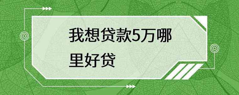 我想贷款5万哪里好贷