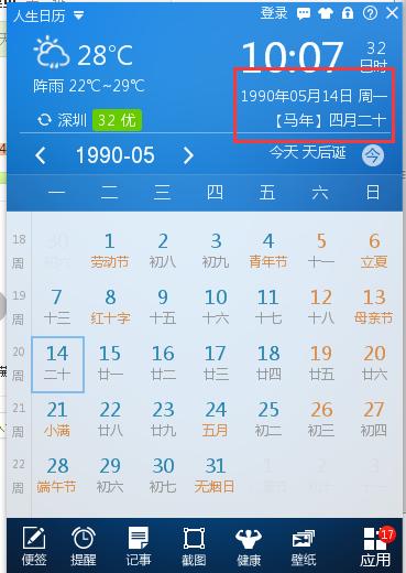 25年前的5月14日是农历初几