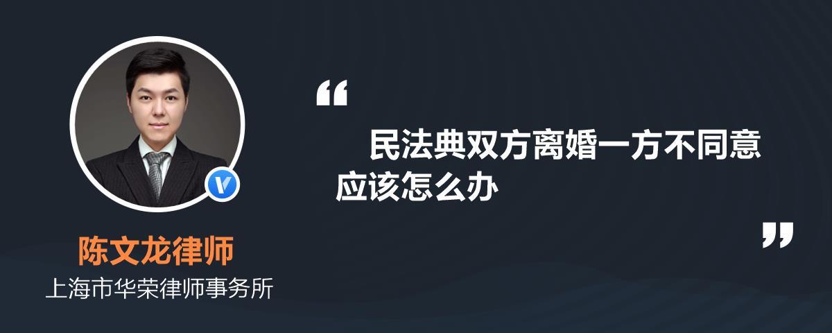 民法典双方离婚一方不同意应该怎么办