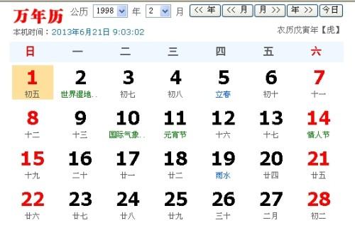 1998年正月初五是什么星座