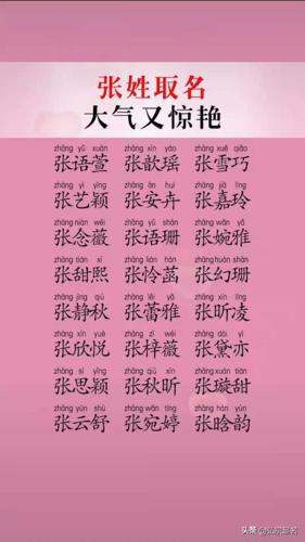 张姓女孩取这些名字,自带光环,有气质