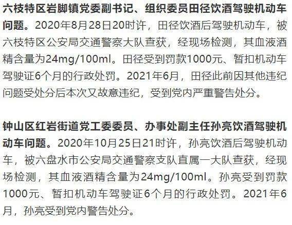 六盘水通报4起党员干部和公职人员酒驾醉驾典型案例