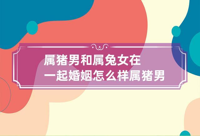 属猪男和属兔女在一起婚姻怎么样 属猪男和属兔女合不合适