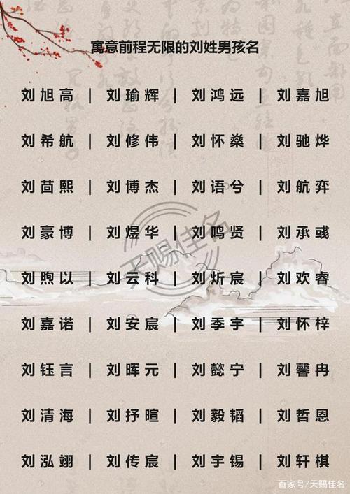 2023鼠宝宝起名:取自诗词寓意前程无限的刘姓男孩名字精选