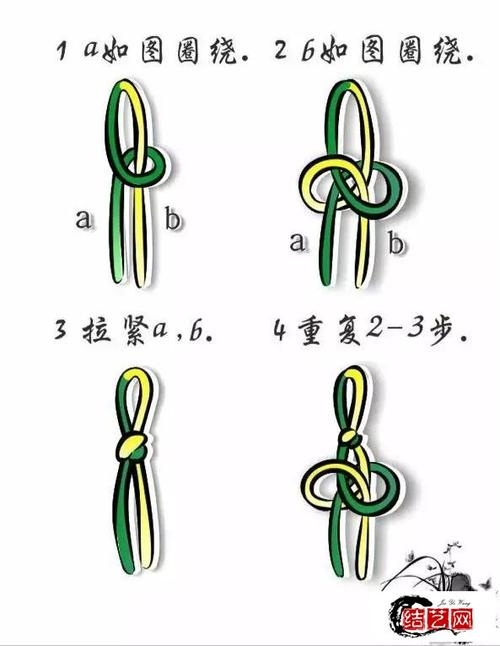 中国结四线八瓣大纽扣结打法教程感兴趣的不妨试试(八字结打法)