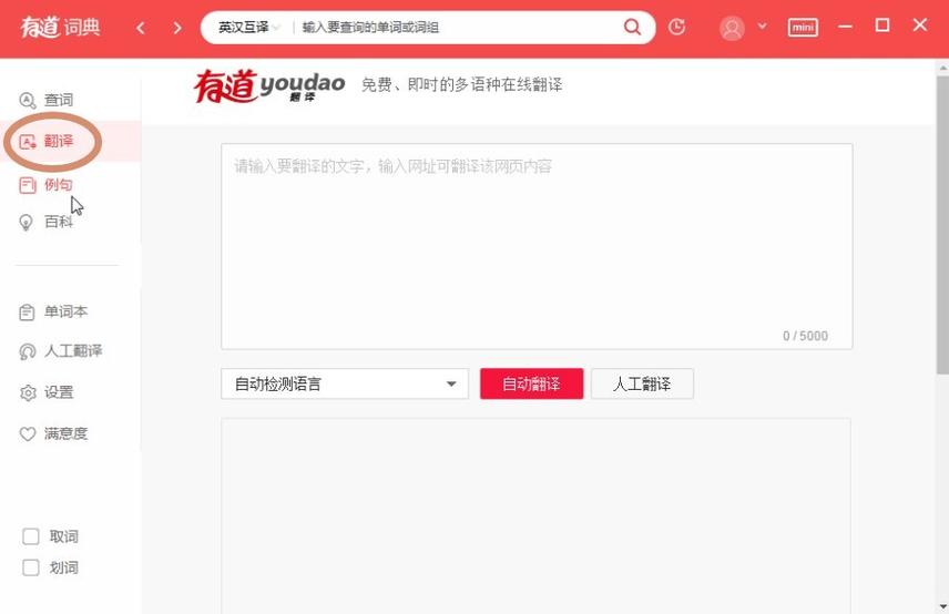 有道翻译文本、文档、、在线即时翻译(英汉翻译)